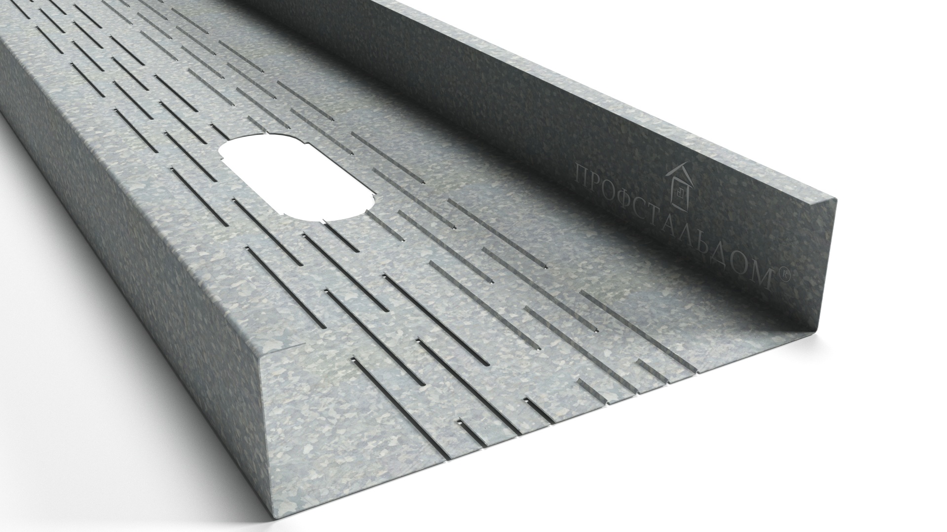 Термопрофили стоечные равнополочные (полки 50/50, 8 рядов термопросечек) с коммуникационными отверстиями