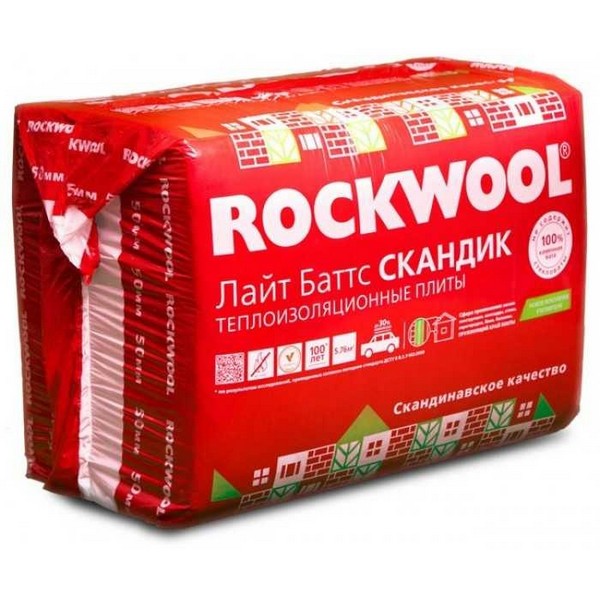 Утеплитель ROCKWOOL Лайт Баттс Скандик (уп.6 плит 5,76 м2) Утеплитель ROCKWOOL Лайт Баттс Скандик (уп.6 плит 5,76 м2)