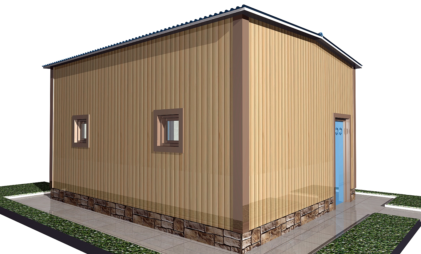 Гараж с двухскатной крышей Гараж с двухскатной крышей