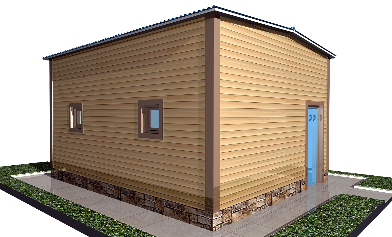 Гараж с двухскатной крышей Гараж с двухскатной крышей