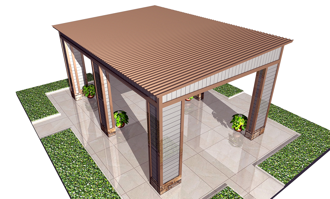 Навес с односкатной крышей Навес с односкатной крышей