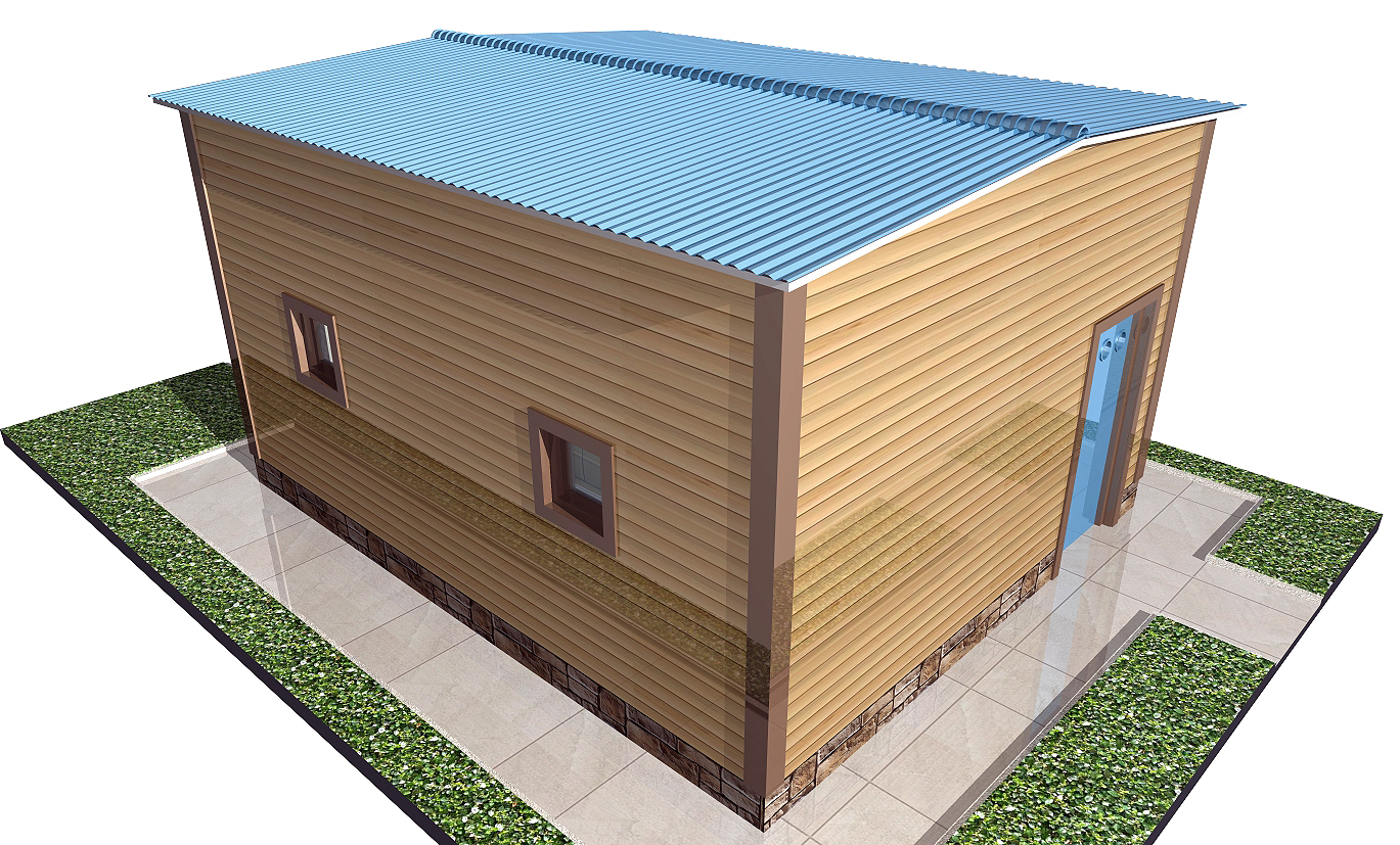 Гараж с двухскатной крышей Гараж с двухскатной крышей