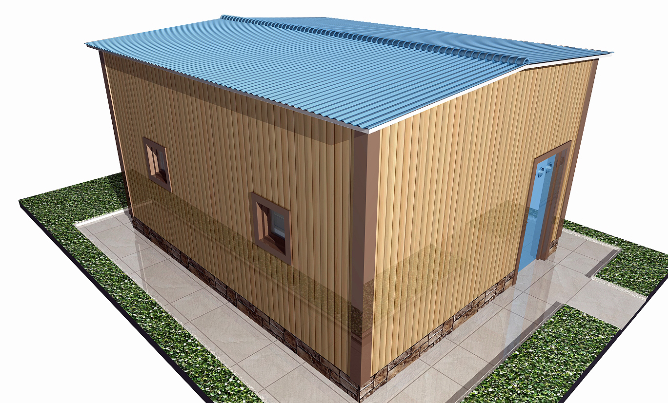 Гараж с двухскатной крышей Гараж с двухскатной крышей